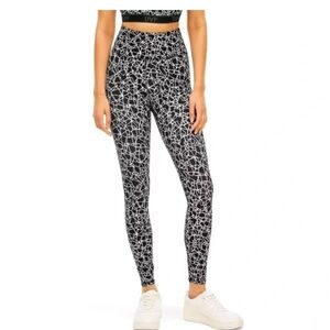 Diane Von Furstenberg Black and White Patterned Leggings SZ L NWT